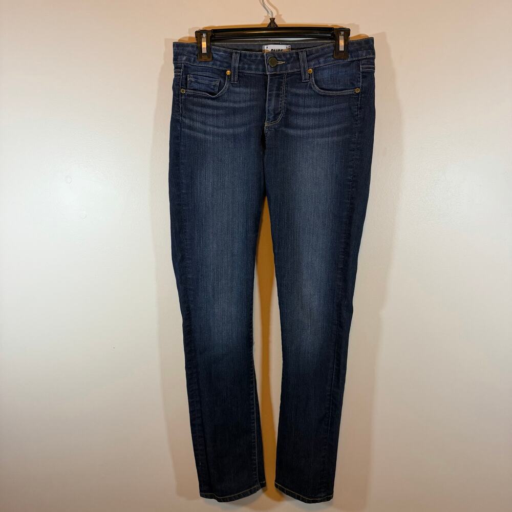 Paige Jeans Skyline Straight Jeans Womens 29 Dark Wash Moonlight Denim Low Rise